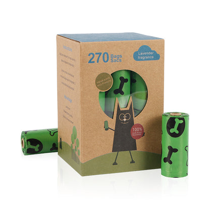 NINA'S PET™ 18ロール入り 犬の骨＆足あと柄 エコうんち袋｜EPI分解性・マルチカラー・即納