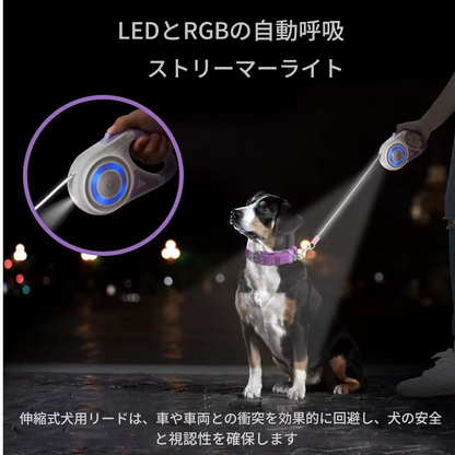 NINA'S PET™ -🎉 リトラクタブルLEDリード 🐶✨